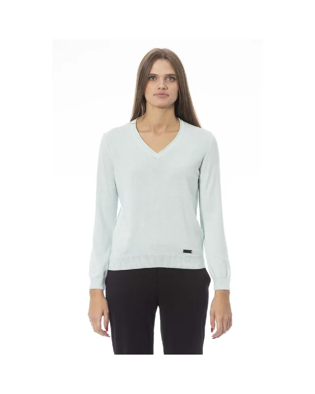 Baldinini Trend Women's Light Blue Polyamide Sweater - XLTravel Knit Tops