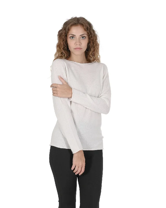 Cashmere Boatneck Sweater - Premium Quality Italian Craftsmanship - MCashmere Knit Tops