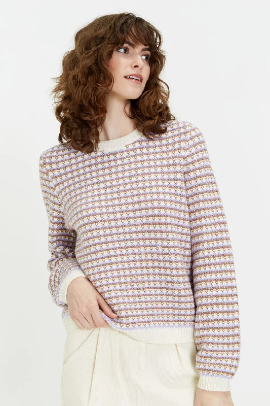 Cream Wool-Cashmere Freya SweaterAcrylic Knit Tops