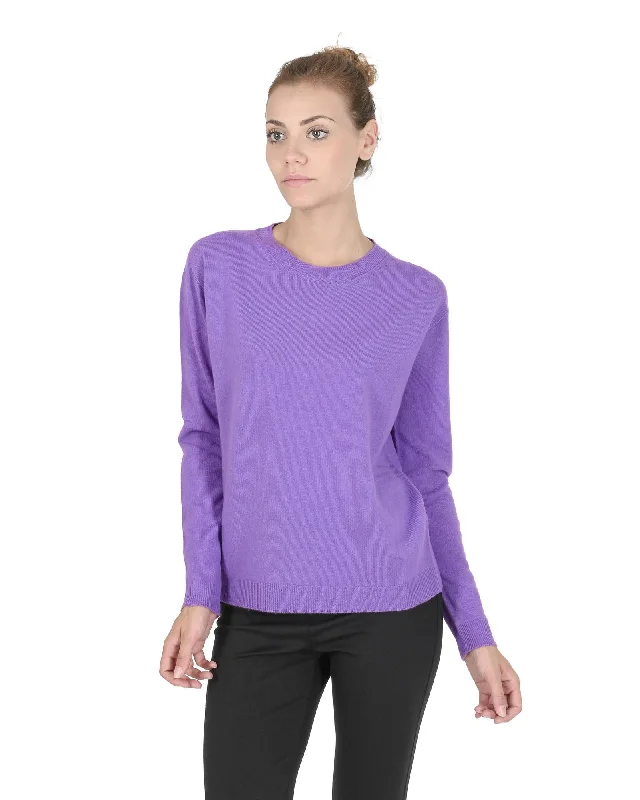 Crown of Edinburgh Cashmere Women's Premium Italian Cashmere Womens Sweater in Lavanda - 40 EUOutdoor Knit Tops