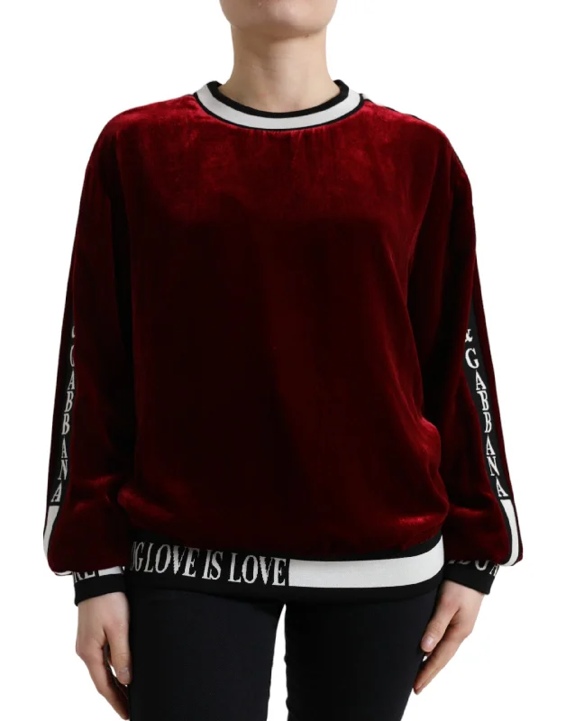 Dolce & Gabbana Elegant Bordeaux Silk-Blend SweaterWinter Knit Tops