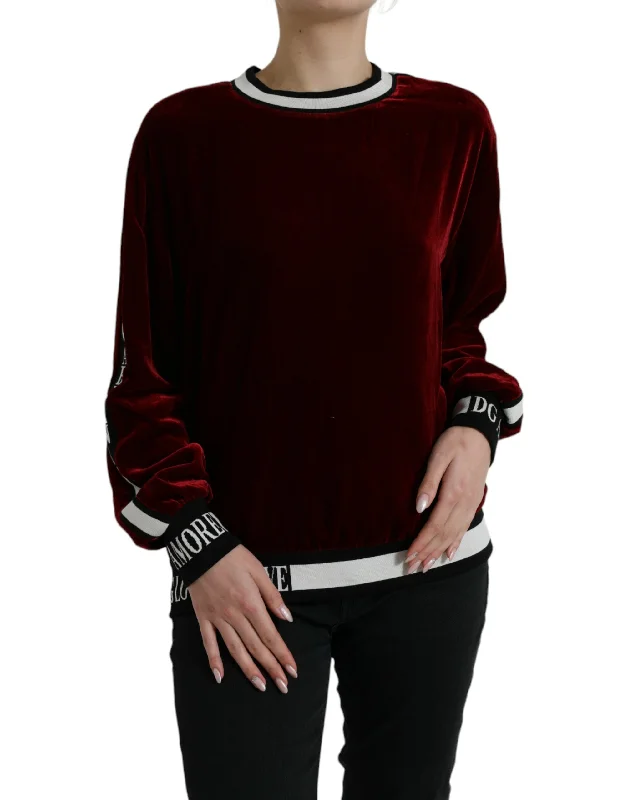 Dolce & Gabbana Elegant Burgundy Silk-Blend SweaterTravel Knit Tops