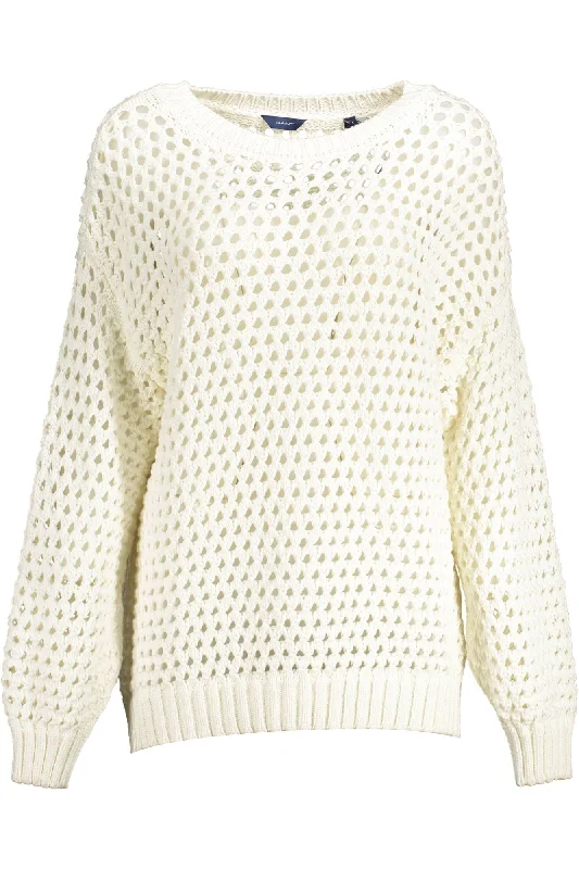 Gant White Cotton Women SweaterCamping Knit Tops