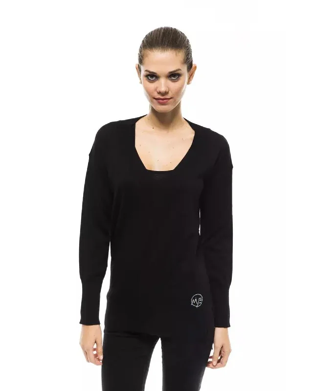 Montana Blu Women's Black Wool Sweater - 46 ITWool Knit Tops