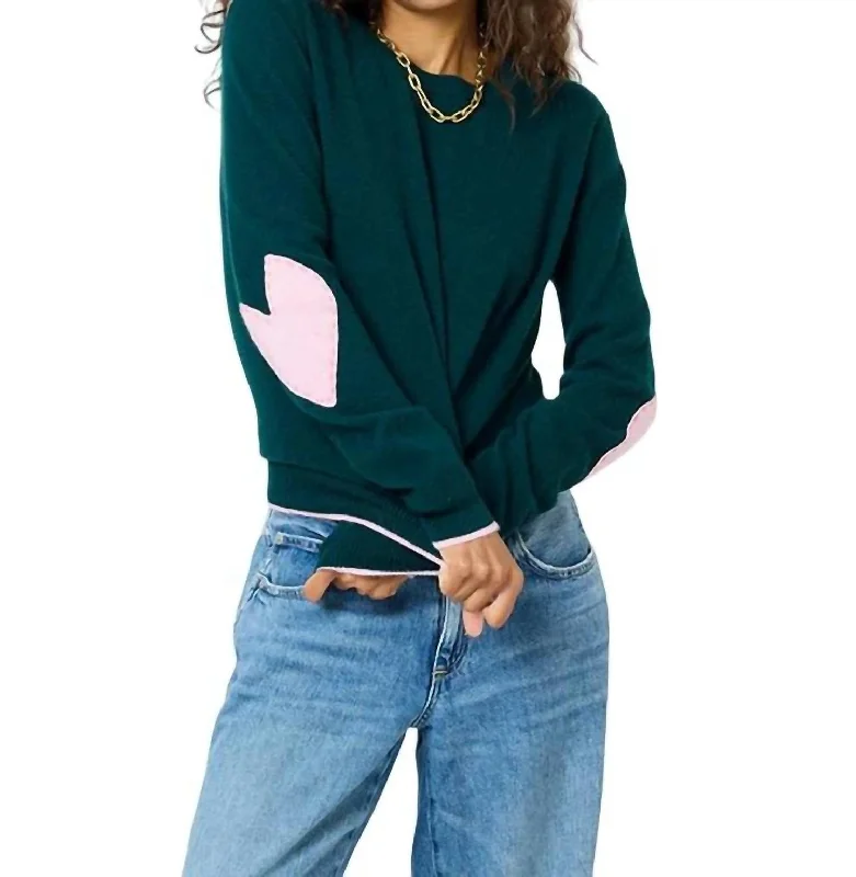 Patchwork Cashmere Sweater In EmeraldPunk Knit Tops