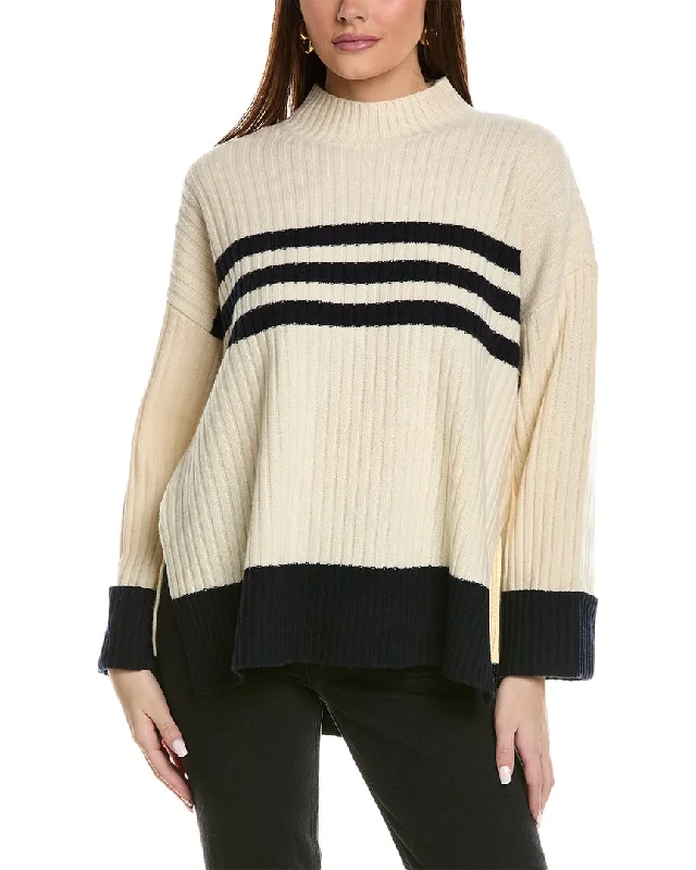 Reiss Misha Striped Rib Wool JumperFitted Knit Tops